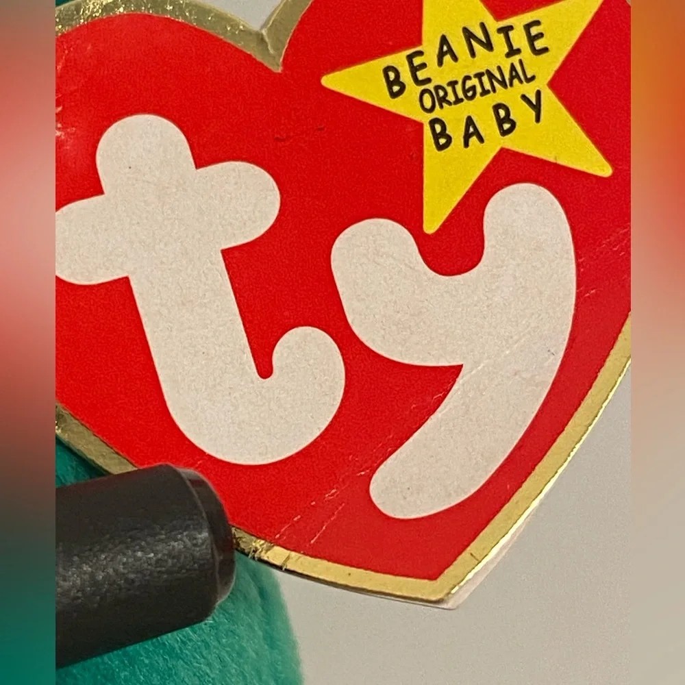 TY Erin Beanie Baby Babies Erin embroidered shamrock teddy bear 90s 1997 vintage - Picture 7 of 16
